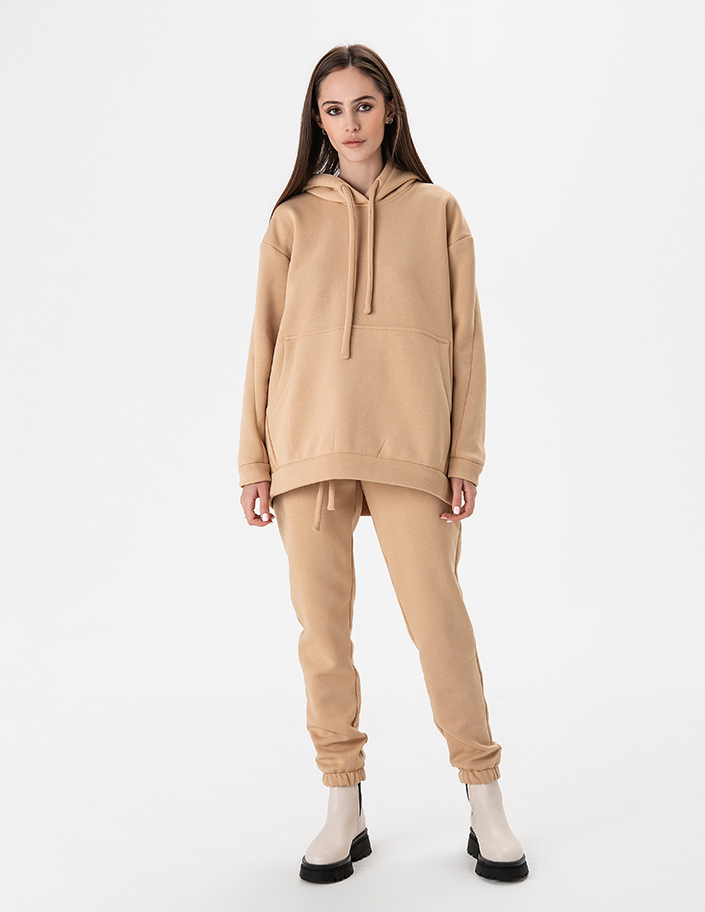 Komplet spacerowy z polaru w kolorze creme brulle 